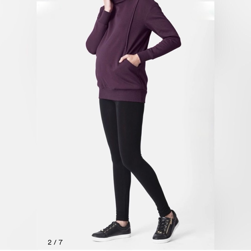 Seraphine Hoodie with Funnel Neck maternity and nursing top Size Large